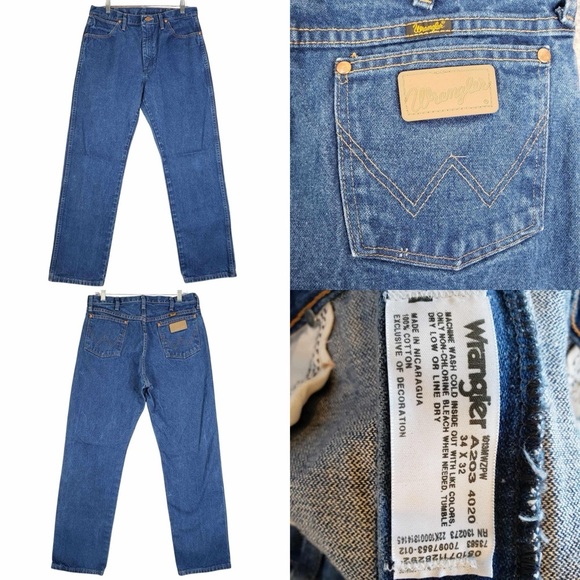 Wrangler Jeans Mens Size 34x32 Straight Blue Medium Wash Cotton Vintage - Picture 1 of 10